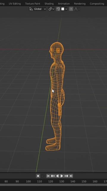 wireframe view of human basemesh for sculpting, blender software 3.0 смотреть онлайн
