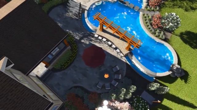 3D Animation of Landscape, Hardscape & Vanishing Edge Pool смотреть онлайн