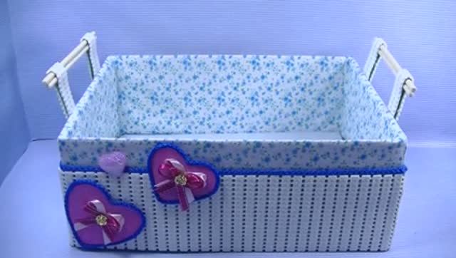 Декор обувной коробки ковриком ПВХ и тканью своими руками . смотреть онлайн