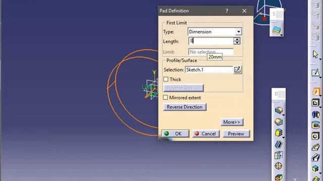Creating a hole in CATIA V5 смотреть онлайн