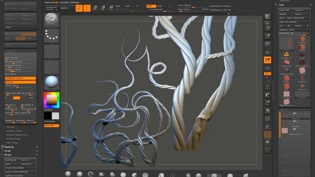 ZBrush - creating vines using Rope Insert Mesh Brush смотреть онлайн