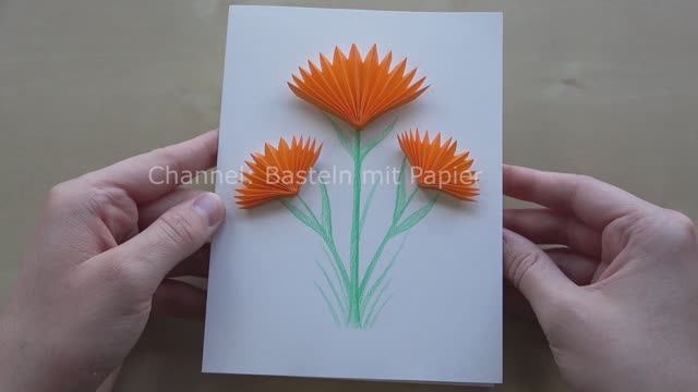 Подарок к 8 марта 3D открытка с цветами! Поделки своими руками! смотреть онлайн