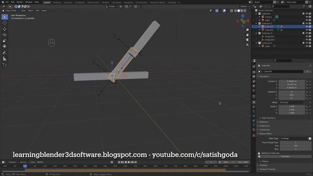 Blender 2.93 - Rigid Body Dynamics- Simulation, motion paths and limiting hinge constraint angles смотреть онлайн