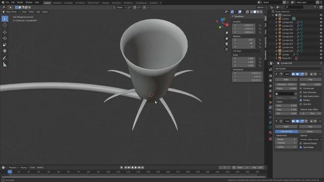 Modelling an Hibiscus flower in Blender 2.81 (time-lapse) смотреть онлайн