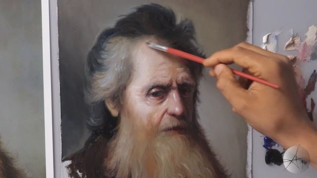 Cópia de Rembrandt a óleo // Como fazer textura de pele // Dicas de pintura a óleo. смотреть онлайн