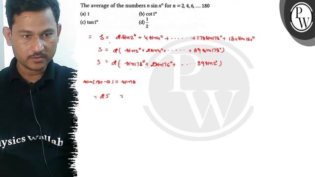 The average of the numbers \( n \sin n^{\circ} \) for \( n=2,4,6, \ldots 180 \)
(a) 1
(b) \( \co... смотреть онлайн