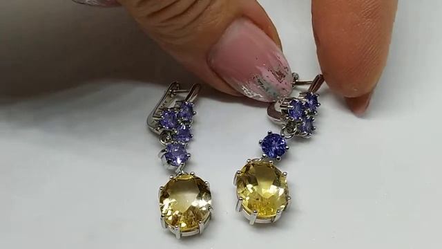 Серьги с бразильскими цитринами (12х10мм) и танзанитами, лампы смотреть онлайн