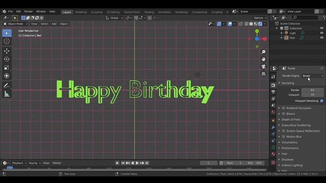 How to Create Neon text in Blender 2.83 || Happy Time смотреть онлайн