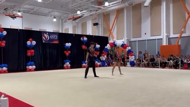 Acrobatics Competition 2023 States Junior Elite Pair Combined Routine Alex Lam And Amanda Lin