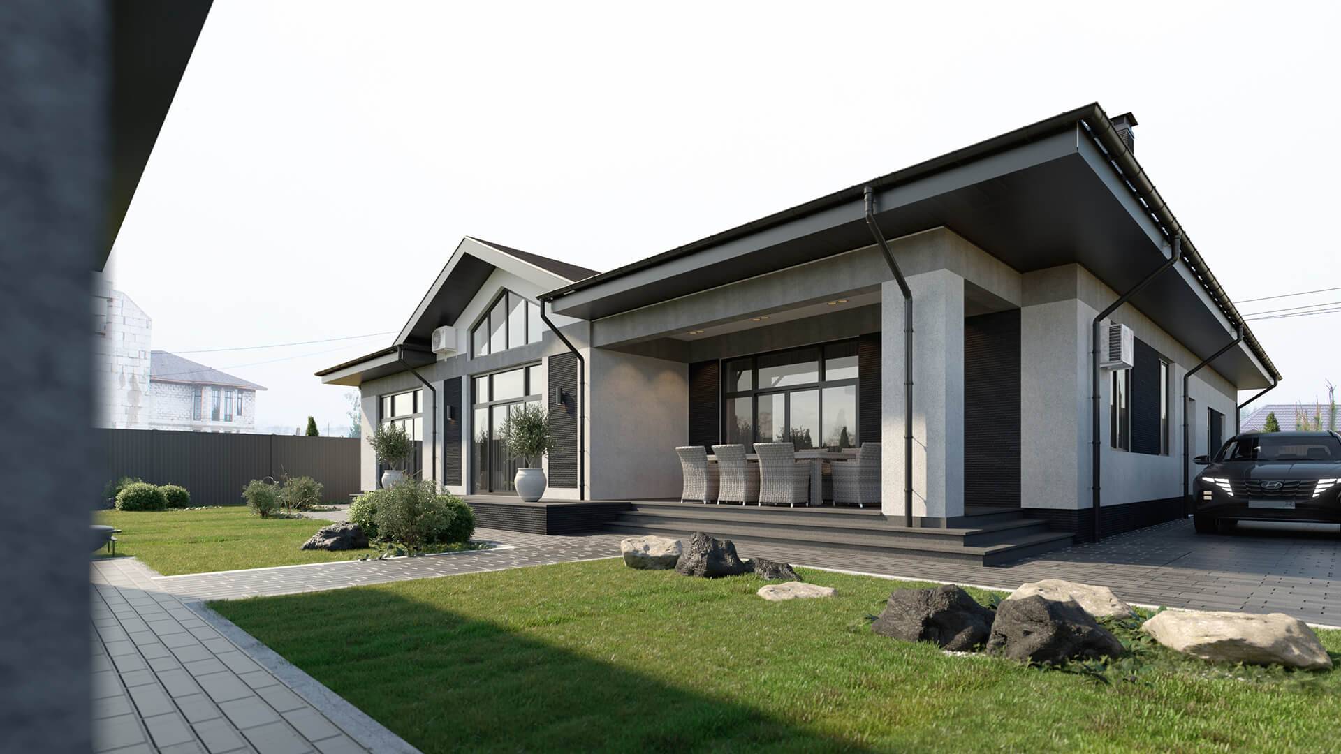 Проект одноэтажного жилого дома в Брянской области.