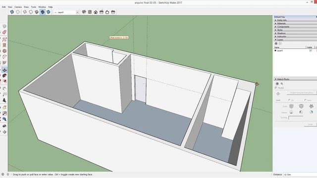 3/6 MODELANDO AMBIENTE INTERNO NO SKETCHUP: Desenhando os vãos das portas | CtrlArq смотреть онлайн