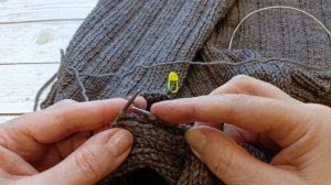 Обвязка горловины на жилете.