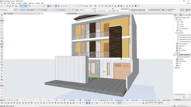 Design Residential House 3 Floor With Archicad 24 Rendering Enscape 2.8 смотреть онлайн