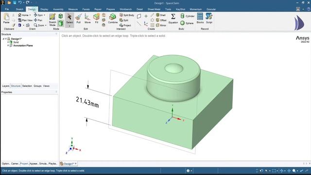 Scaling up a model using Ansys SpaceClaim смотреть онлайн