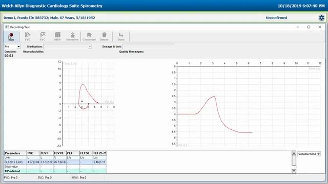 Welch Allyn® Diagnostic Cardiology Suite™ Spirometry Workflow смотреть онлайн