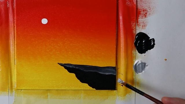 Easy Acrylic Sunset Painting For Beginners | Step By Step Tutorial