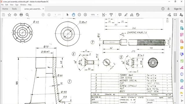 Screw Jack Assembly in Catia V5 || Tommy Bar || Part-6 смотреть онлайн
