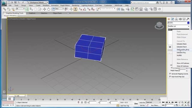 3DS MAx Lesson 3 - Change object to editable Mesh смотреть онлайн
