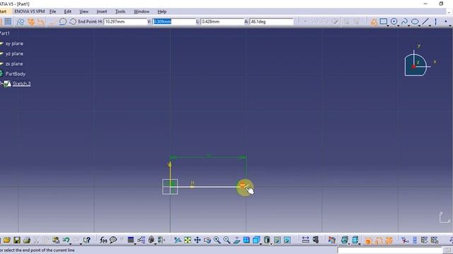 Catia Tutorial in Tamil 6 : Profile | Profile | sketch смотреть онлайн