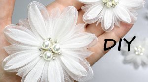Воздушный цветок из органзы мастер-класс канзаши