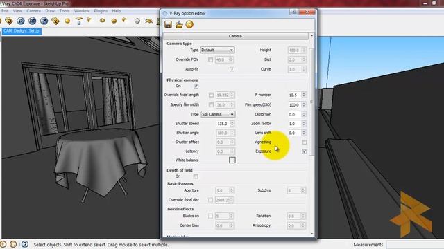 Shutter speed de Vray physical camara en sketchup смотреть онлайн