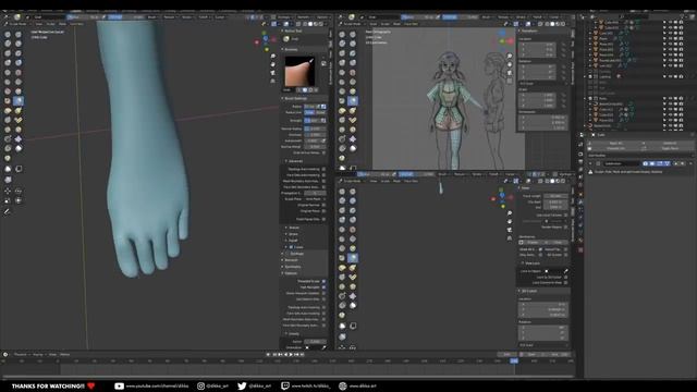 Modeling For Animation 09 - Extra Bits! (Feet, Teeth, Tummy And More!)