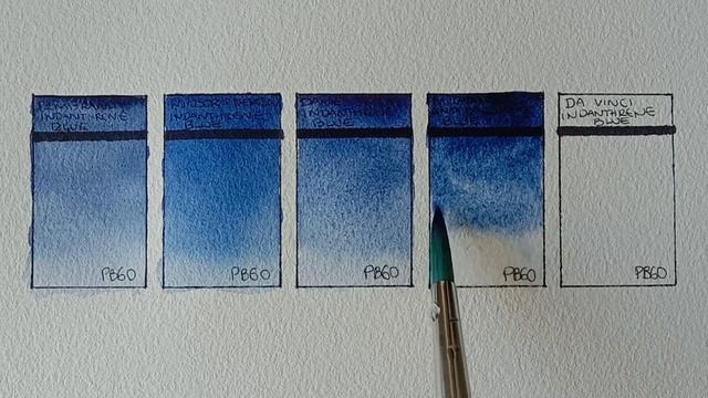 PB60 Indanthrene Blue Watercolor Comparison - Daniel Smith - Winsor & Newton - Rembrandt - M Graham смотреть онлайн