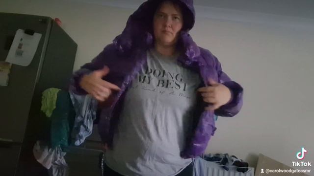 stroking and modelling purple puffer jacket смотреть онлайн