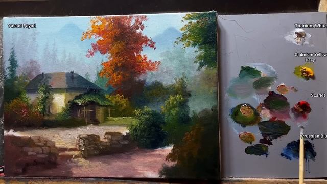 How I Paint Landscape Just By 4 Colors Oil Painting Landscape Step By Step 79 By Yasser Fayad смотреть онлайн