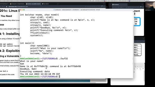 ED 201c Linux Buffer Overflow Command Injection смотреть онлайн