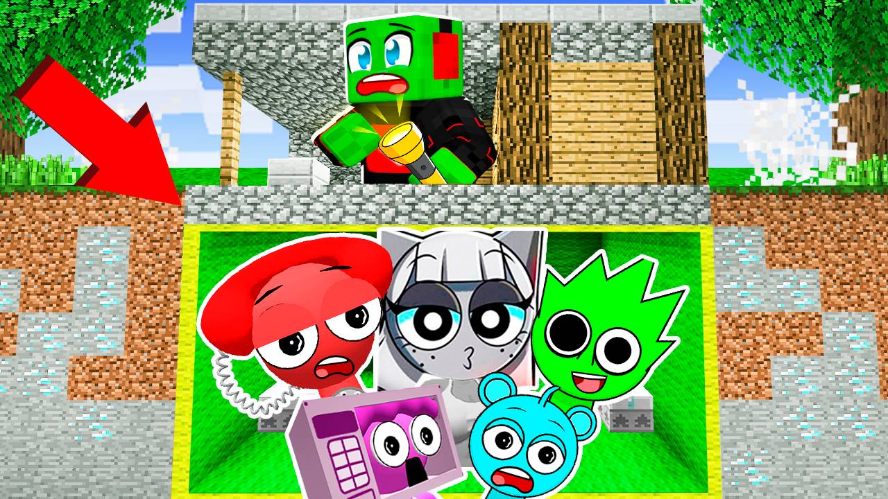 ВСЕ СПРУНКИ СПРЯТАЛИСЬ У МЕНЯ ПОД ДОМОМ В МАЙНКРАФТ МУЛЬТИК SPRUNKI смотреть онлайн