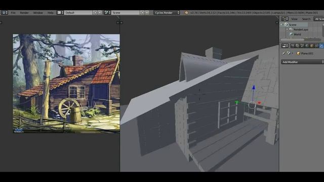 Blender 3D|Speed modeling|Model of a small apartment building|Part 1| смотреть онлайн