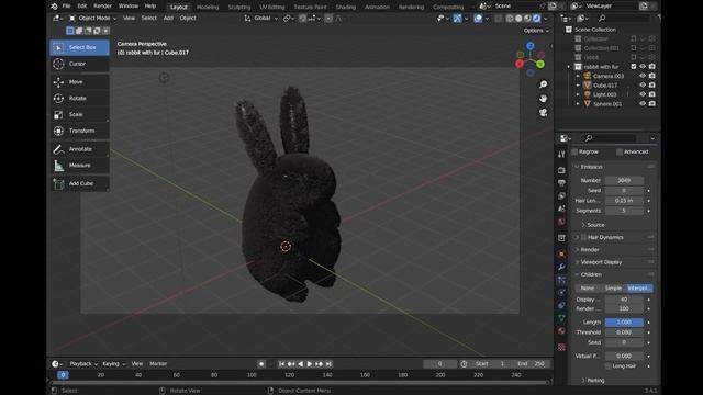 Part 2 (Fur) - 3D Rabbit model with Blender (Beginner) смотреть онлайн