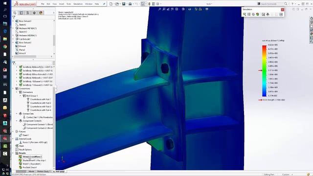 SolidWorks Test bolts connection смотреть онлайн