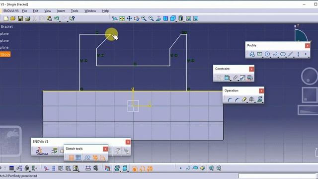 CAD CATIA V5 ANGLE BRACKET Tutorial I Part Modeling смотреть онлайн