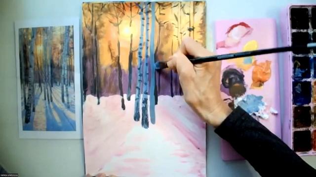 Березки, голубые тени. Зима смотреть онлайн