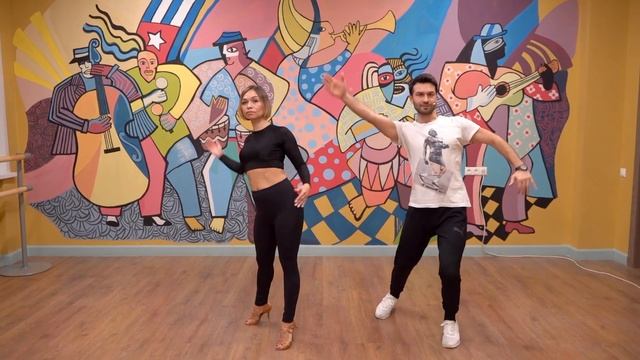 Salsa lessons by Danceliker. №35 Salsa solo part with Afro. смотреть онлайн