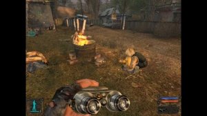 S.T.A.L.K.E.R: Тень Чернобыля. Одиночка играет на гитаре возле костра