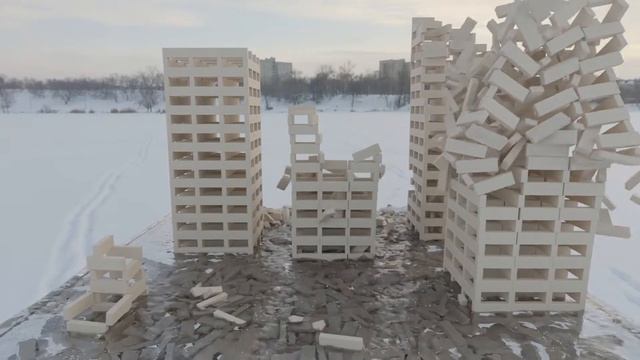 Keva Towers in water animation, Blender Rigid Body Physics with FlipFluids addon смотреть онлайн