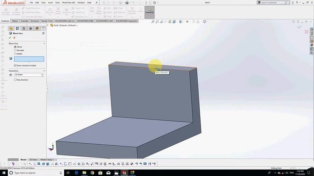 EXTRUDE, MOVE AND RIB TOOL IN SOLIDWORKS 2018 смотреть онлайн