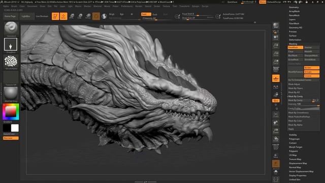 How to create a dragon head in ZBrush by Nicolas S. смотреть онлайн