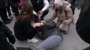 Разгон митинга в Стокгольме 6 марта 2021