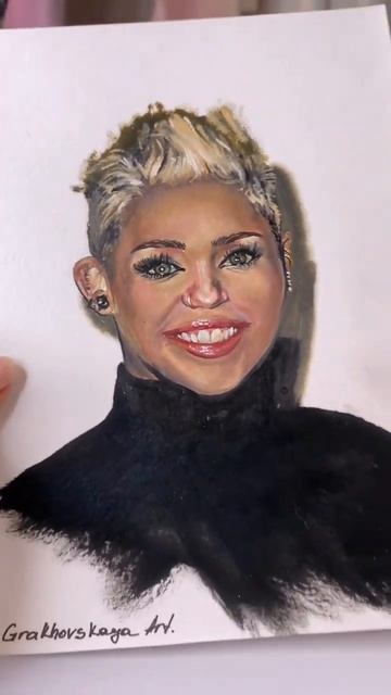 Майли Сайрус?👀 #рисование #арт #художник #art смотреть онлайн