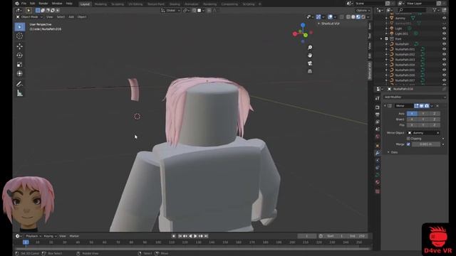 Blender modeling timelapse - Anime Hair for roblox смотреть онлайн