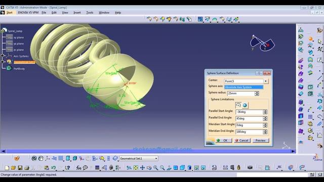 CATIA - Generative Shape Design 7-Spiral lamp смотреть онлайн