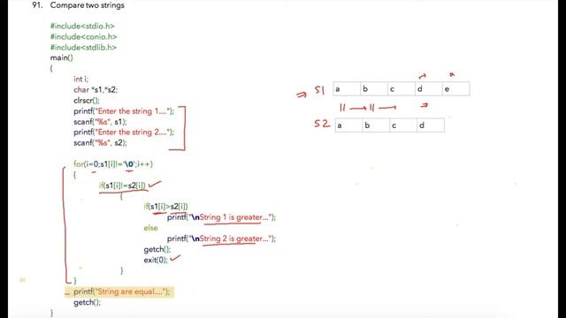 Module 16 - Lesson 14 ► Compare two strings without using inbuilt functions [Learn Programming] смотреть онлайн