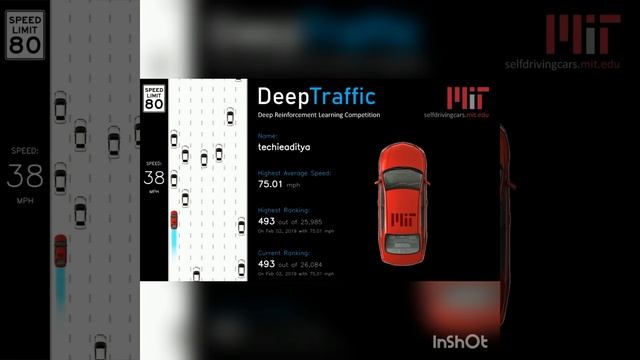 Simulation run for Deep Reinforcement Learning Competition "DeepTraffic v2.0" by MIT. смотреть онлайн