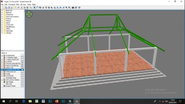Konstruksi Pendopo Joglo Jawa Sweet Home 3D смотреть онлайн
