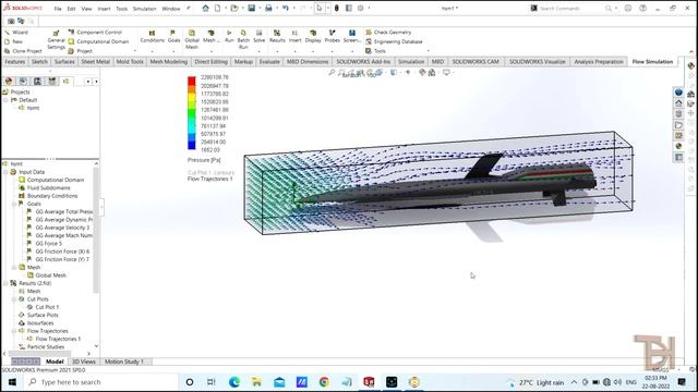 HYPERSONIC Missile Aerodynamic test in Solidworks flow simulation. Solidworks tutorial for beginner смотреть онлайн