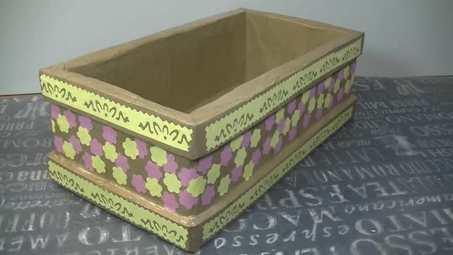 Оформление картонной коробки вырубкой цветов . смотреть онлайн